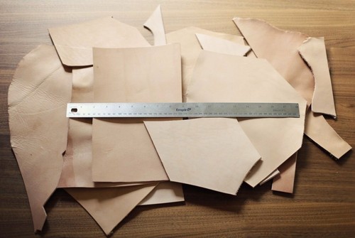 Elw leather scraps veg - scraps, tan